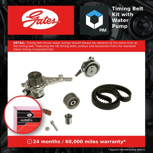 Timing belt water pump kit - belt, &
