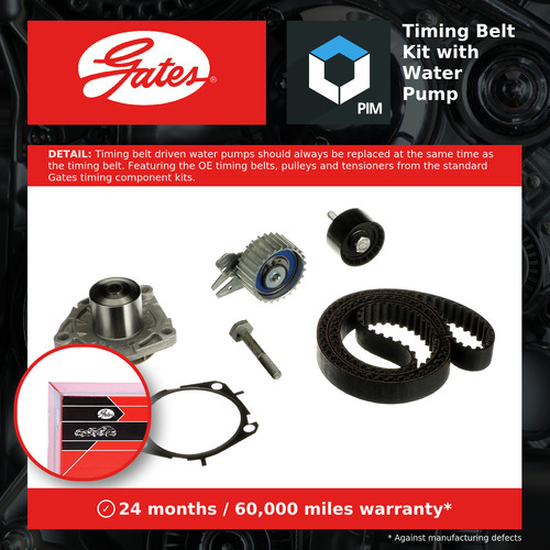 Timing belt water pump kit - belt,